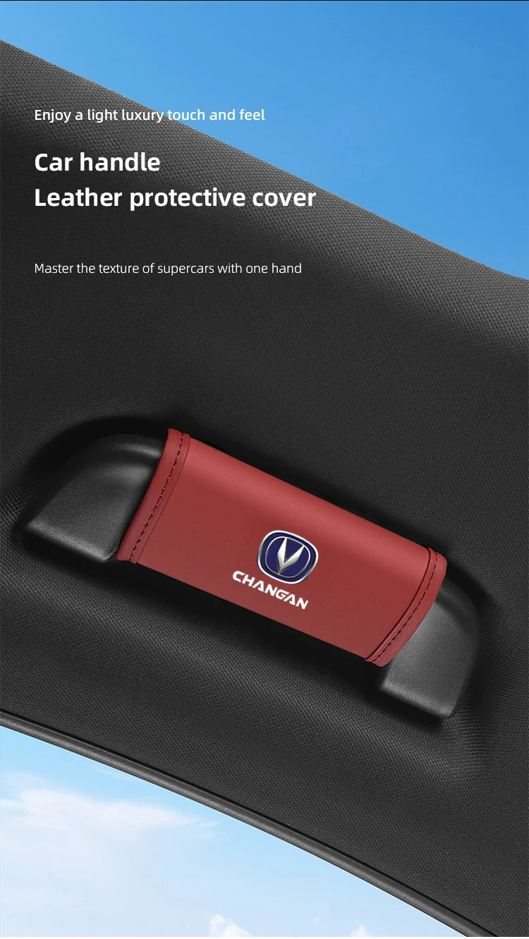 2Pc Car Anti Slip Pull Glove Car Interior Leather Handle Protector Cover For Changan CS15 CS95 CX70 CS85 UNI-K CS35 CS55 CS75