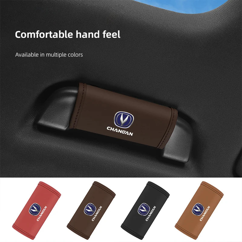 2Pc Car Anti Slip Pull Glove Car Interior Leather Handle Protector Cover For Changan CS15 CS95 CX70 CS85 UNI-K CS35 CS55 CS75