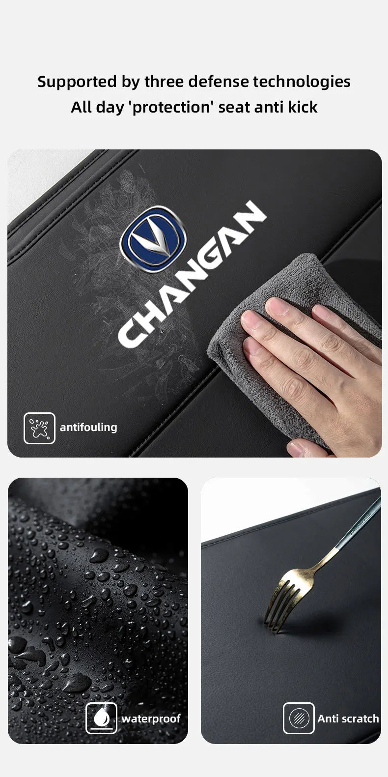 Car Seat Back Anti Kick Cover Pad Anti-dirty Protector Mat For Changan CS75 CS35 Plus CS95 RAETON CX70 CS55 CX20 Alsvin CS15EV