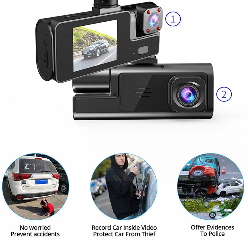 3Camera Dash Cam For Car Camera 1080P Video Recorder WIFI Car DVR 2lens Front Rear View Camera Night Vision Car Accessories