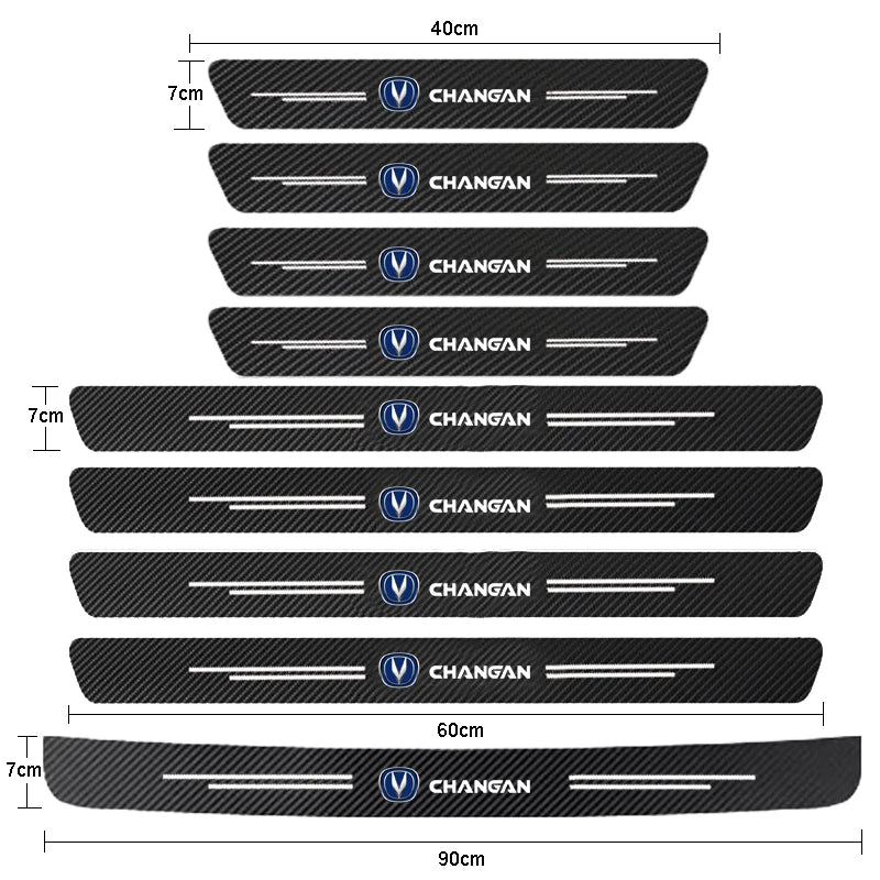 Car Door Threshold Scuff Plate For Changan CS75 PLUS CS95 CS35 alsvin CS15 55 Carbon Fiber Trunk Rear Bumper Sticker Accessories