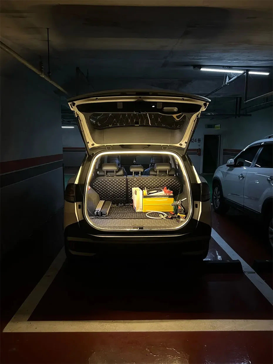 Flexible LED Ambient Light Strip 5m DC12V for Tesla Model Y 3 S After Trunk Frunk Silicone Interior Car Decorative Lamp DIY Lamp