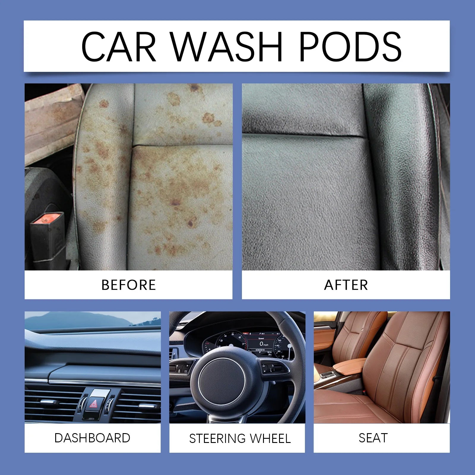 100ml Car Interior Foam Cleaner  Leather Flannel Woven Fabric Dashboard Spray Cleaners Enhances Shine & Prevents Aging