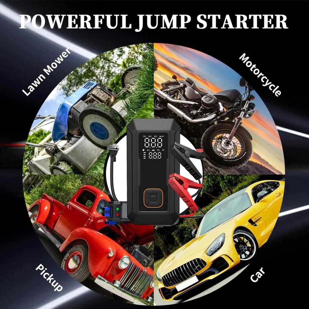 YINGBOOST Car Jump Starter with Air Pump Peak 4000A Auto Battery Booster &150PSI Tire Inflator Jump Starter with Air Compressor