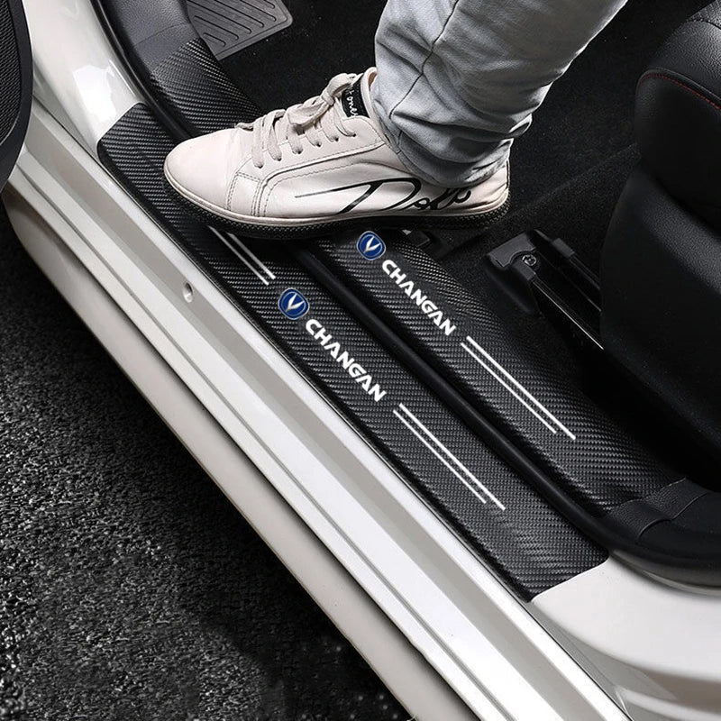 60X7CM Carbon Fiber Car Door Threshold Protective Sticker for changan CS75 PLUS CS95 CS35 alsvin CS15 CS55 Eado