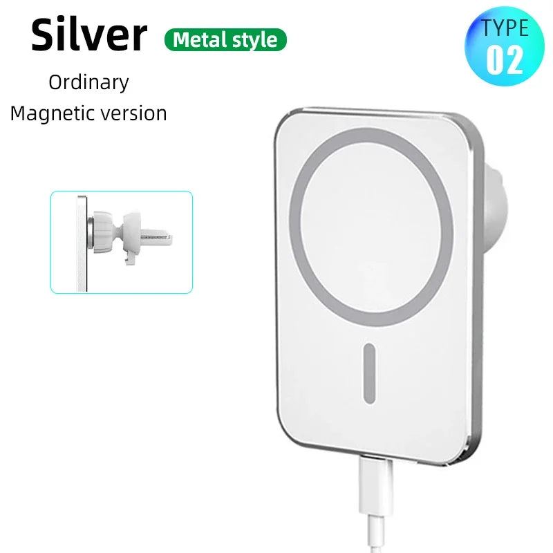 15W Fast Magnetic Wireless Charger Car Air Vent Phone Holder Mount Compatible Magnet Safe Case for iPhone 12 13 14 Pro Mini Max