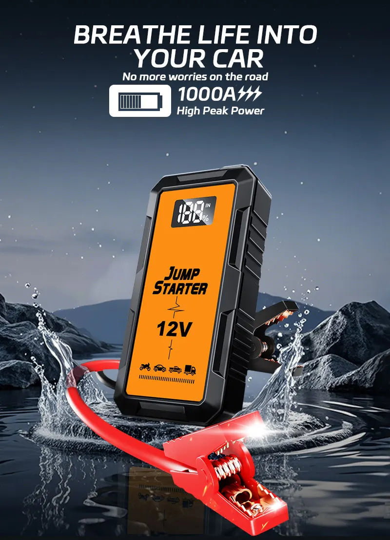 Power Bank 2000A Jump Starter Portable Charger Car Booster 12V Auto Starting Device Emergency Car Battery Starter