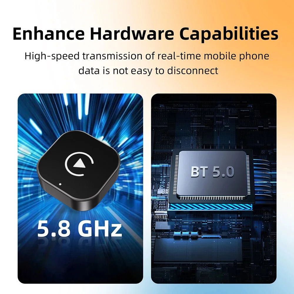 Mini 2-in-1 Wireless Carplay ndroid Auto Adapter for Apple & Android Phone Universal BT Connect for VW Toyota Ford Benz Audi Kia