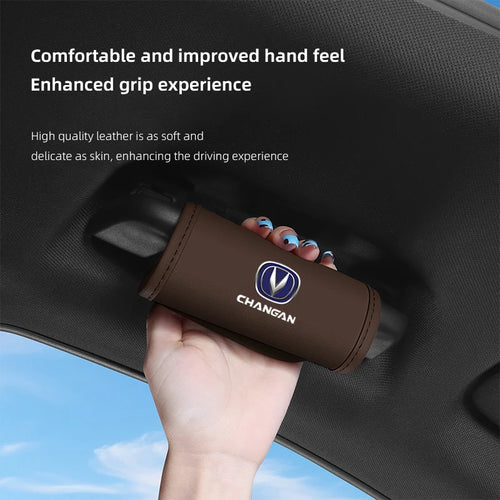 2Pc Car Anti Slip Pull Glove Car Interior Leather Handle Protector Cover For Changan CS15 CS95 CX70 CS85 UNI-K CS35 CS55 CS75