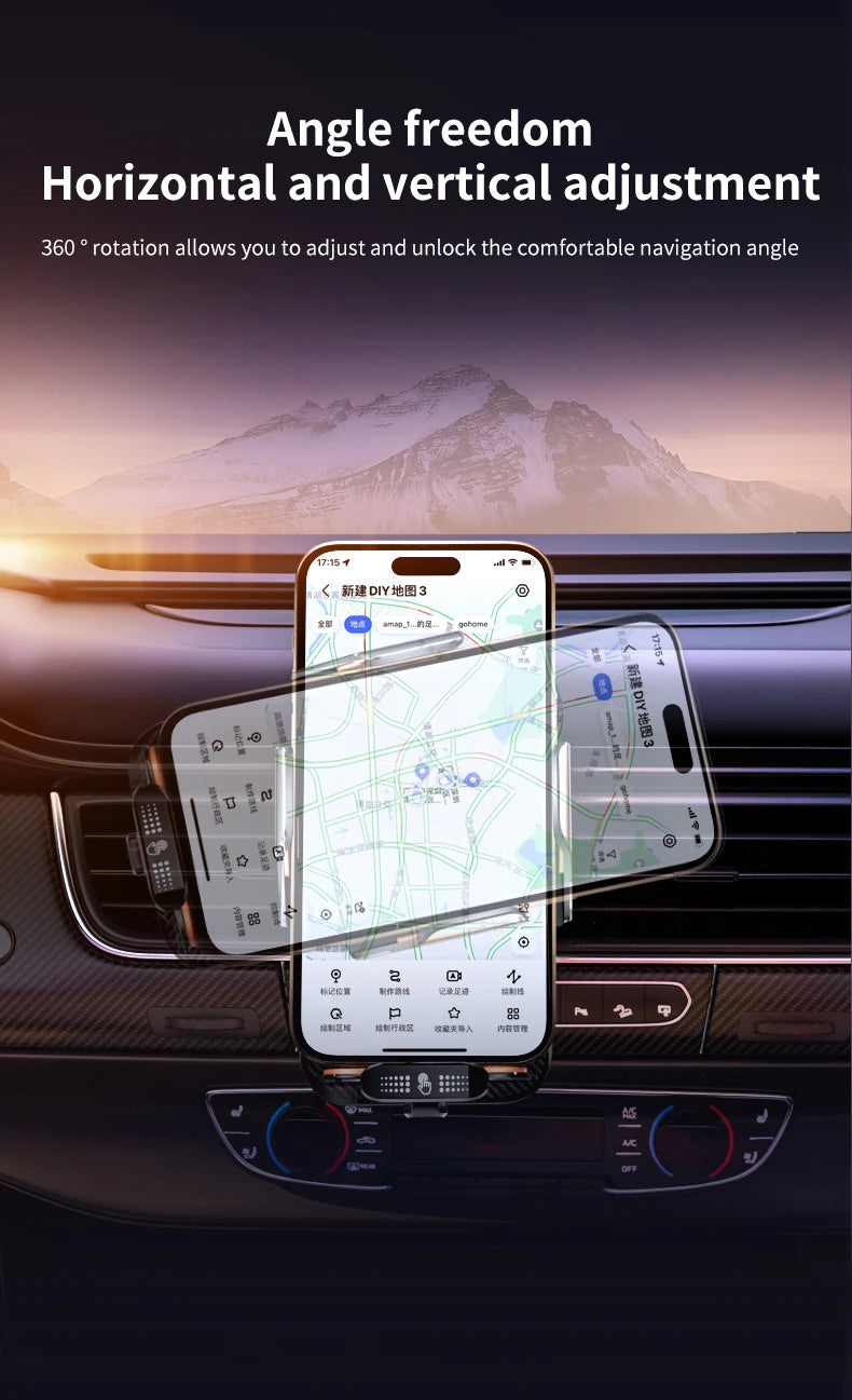 66W Wireless Fast Charger Mobile Phone Holder Air Vent Car Mount Charging Stand For IPhone 14 13 12 11 X Pro Max Xiaomi Samsung