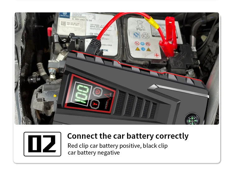 2025 New 99800mAh 5000A Car Jump Starter | 12V for Petrol/Diesel | Power Bank /Smart Protection