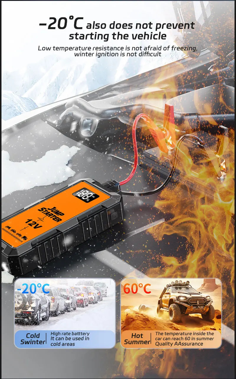 Power Bank 2000A Jump Starter Portable Charger Car Booster 12V Auto Starting Device Emergency Car Battery Starter