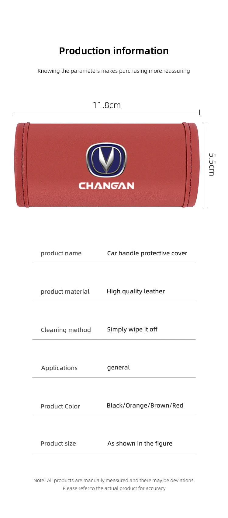 2Pc Car Anti Slip Pull Glove Car Interior Leather Handle Protector Cover For Changan CS15 CS95 CX70 CS85 UNI-K CS35 CS55 CS75