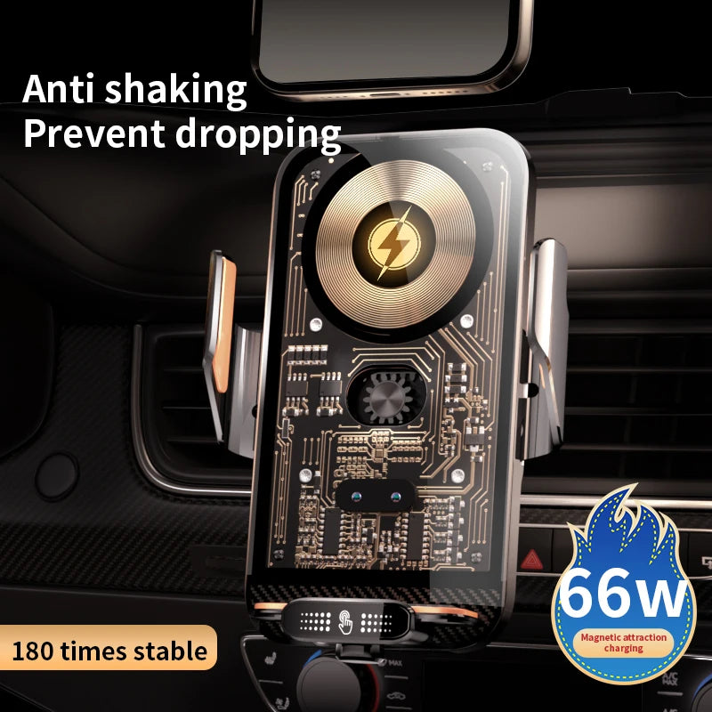 66W Wireless Fast Charger Mobile Phone Holder Air Vent Car Mount Charging Stand For IPhone 14 13 12 11 X Pro Max Xiaomi Samsung