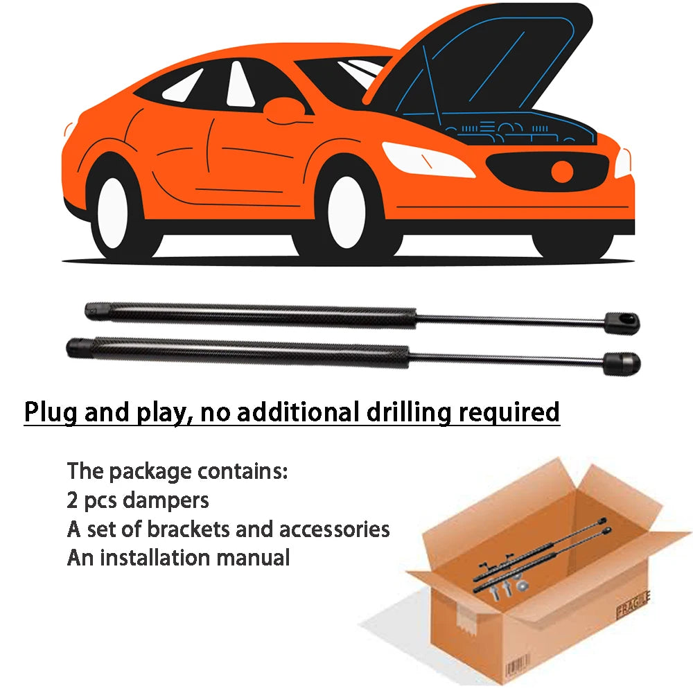 Hood Struts Kit For Changan UNI-V 2021-2025 Front Bonnet Modify Lift Support Damper Shock Absorber Prop Rod Pistons Cylinders