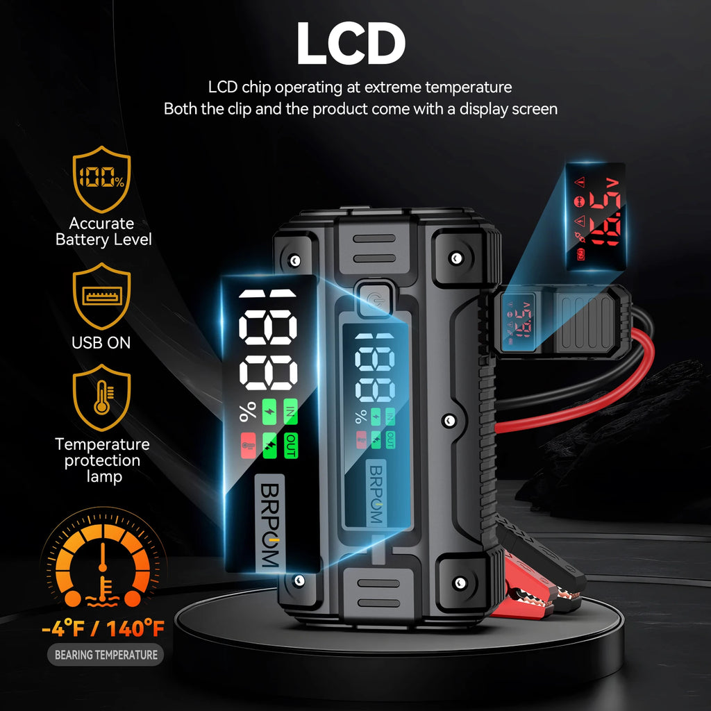 3000A/4000A/5000A Start Power Bank Jump Starter Car Booster External Battery 12V Starting Device for Petrol Diesel Powerbank