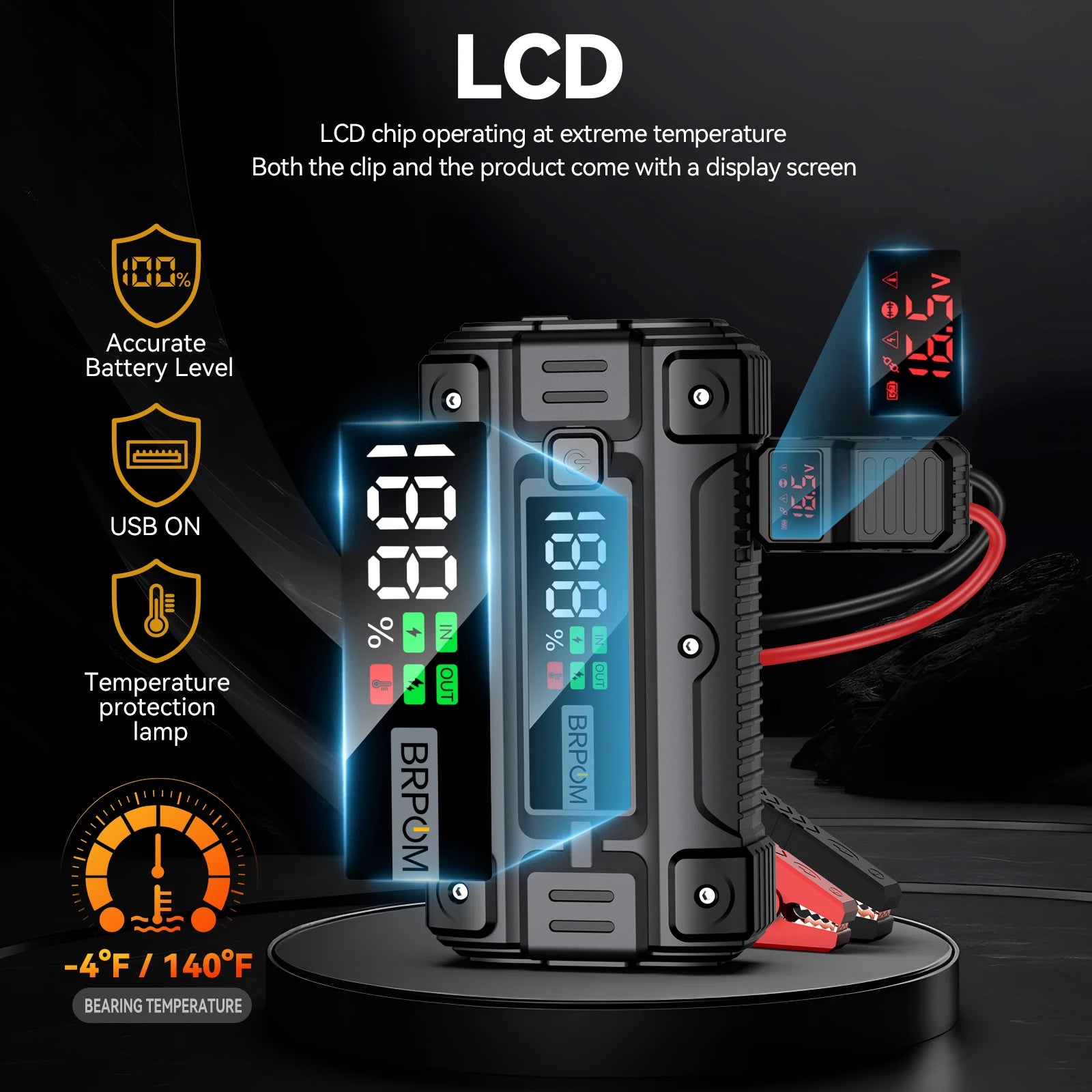 3000A/4000A/5000A Start Power Bank Jump Starter Car Booster External Battery 12V Starting Device for Petrol Diesel Powerbank