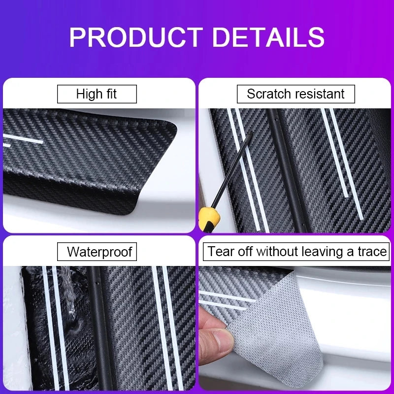60X7CM Carbon Fiber Car Door Threshold Protective Sticker for changan CS75 PLUS CS95 CS35 alsvin CS15 CS55 Eado