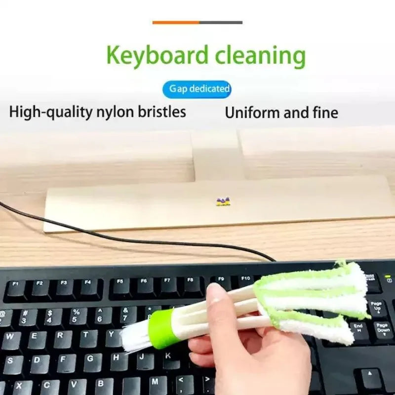 Double Ended Mini Dust Blind Cleaner, Car Vent Window Blind Detail Brush, Keyboard Cleaner, Hand Held Magic Brush Blind Duster