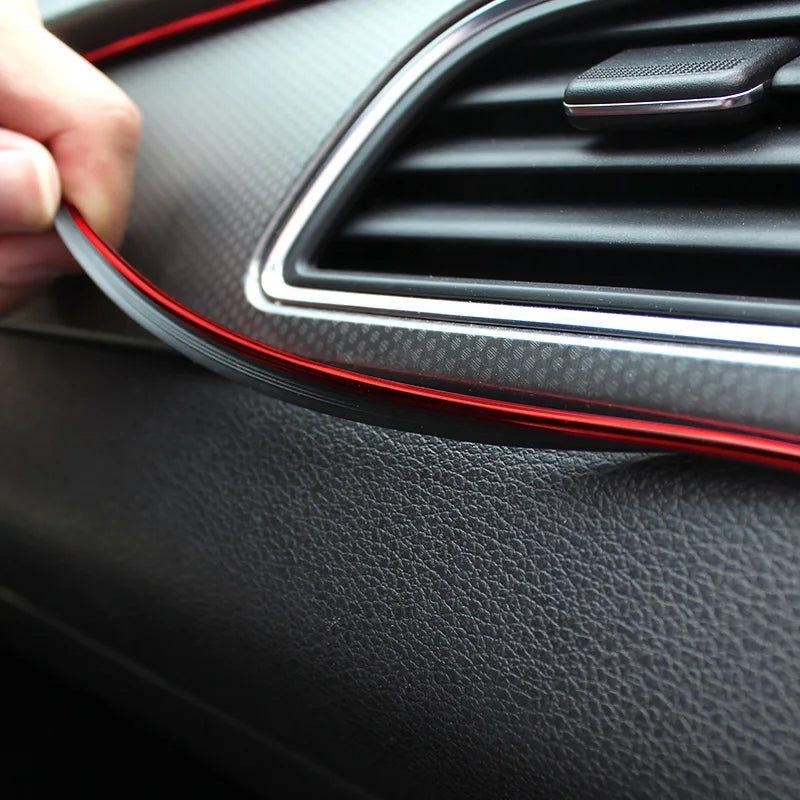 SEAMETAL Interior Car Moulding Trim Strips DIY Flexible Anti Scratch Lines 5m Decoration Strip Dashboard Car-styling Accessories
