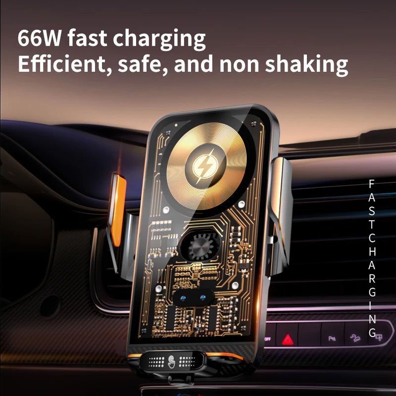 66W Wireless Fast Charger Mobile Phone Holder Air Vent Car Mount Charging Stand For IPhone 14 13 12 11 X Pro Max Xiaomi Samsung