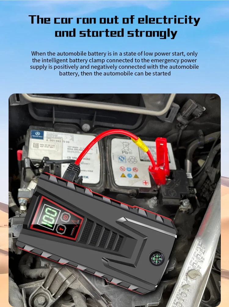 2025 New 99800mAh 5000A Car Jump Starter | 12V for Petrol/Diesel | Power Bank /Smart Protection