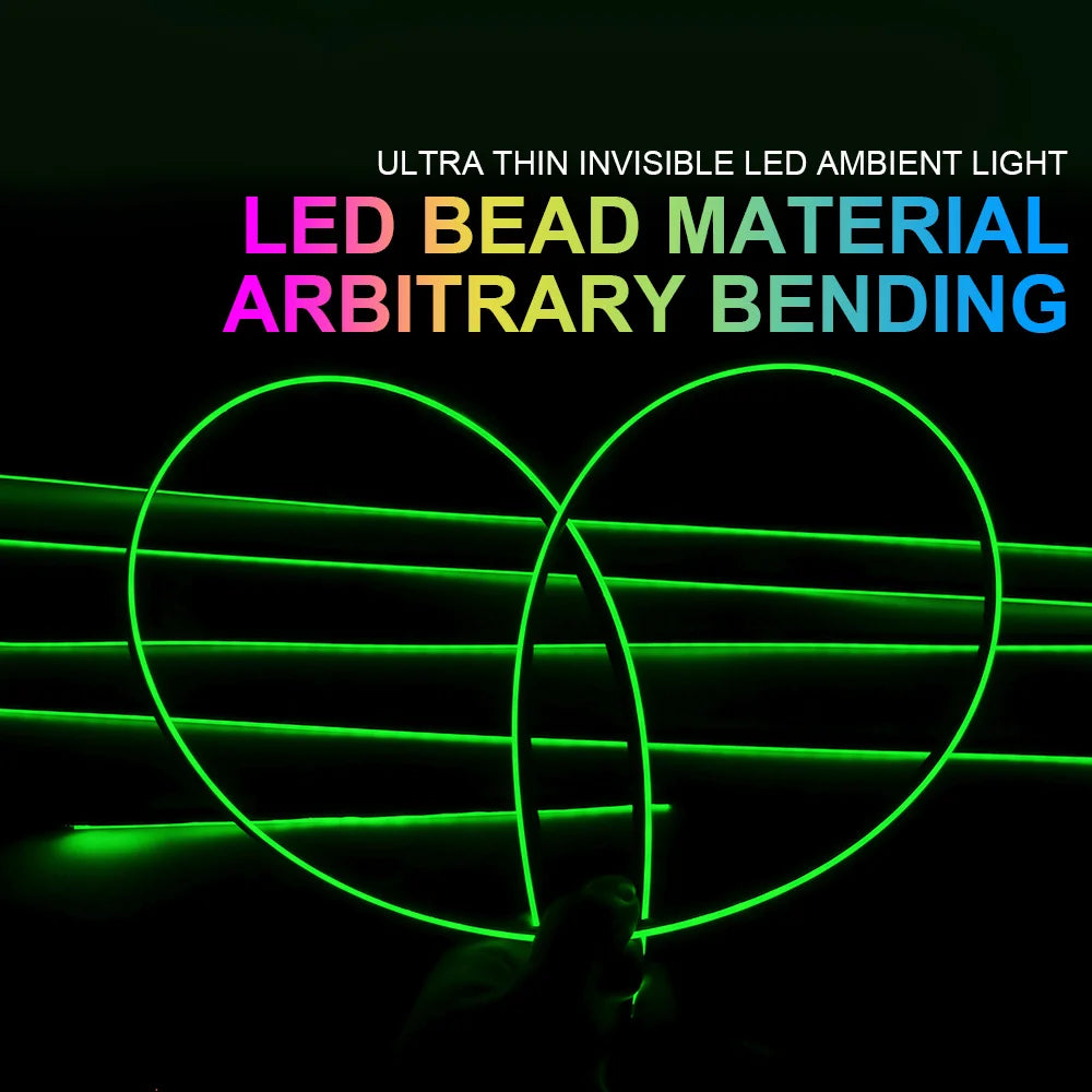 6/10/14/18 in 1 Led Car Ambient Lights RGB 213 64 Color Acrylic Strips Symphony Streamer Interior Rainbow Atmosphere Lamp Kit