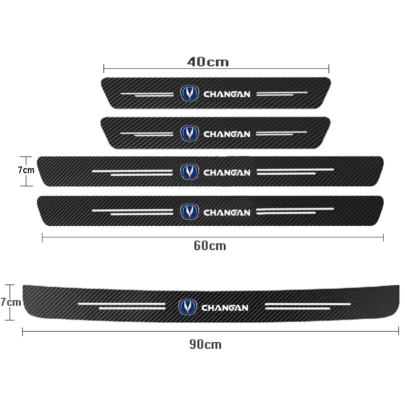 Car Door Threshold Scuff Plate For Changan CS75 PLUS CS95 CS35 alsvin CS15 55 Carbon Fiber Trunk Rear Bumper Sticker Accessories