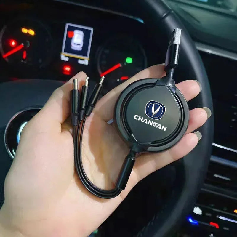 Fast Charing Data Cable 100W Multifunctional 3 in 1 Data Cord For Changan X5 X7 CX70 CS55 CS75 Car Accessories