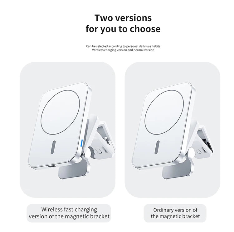 15W Fast Magnetic Wireless Charger Car Air Vent Phone Holder Mount Compatible Magnet Safe Case for iPhone 12 13 14 Pro Mini Max