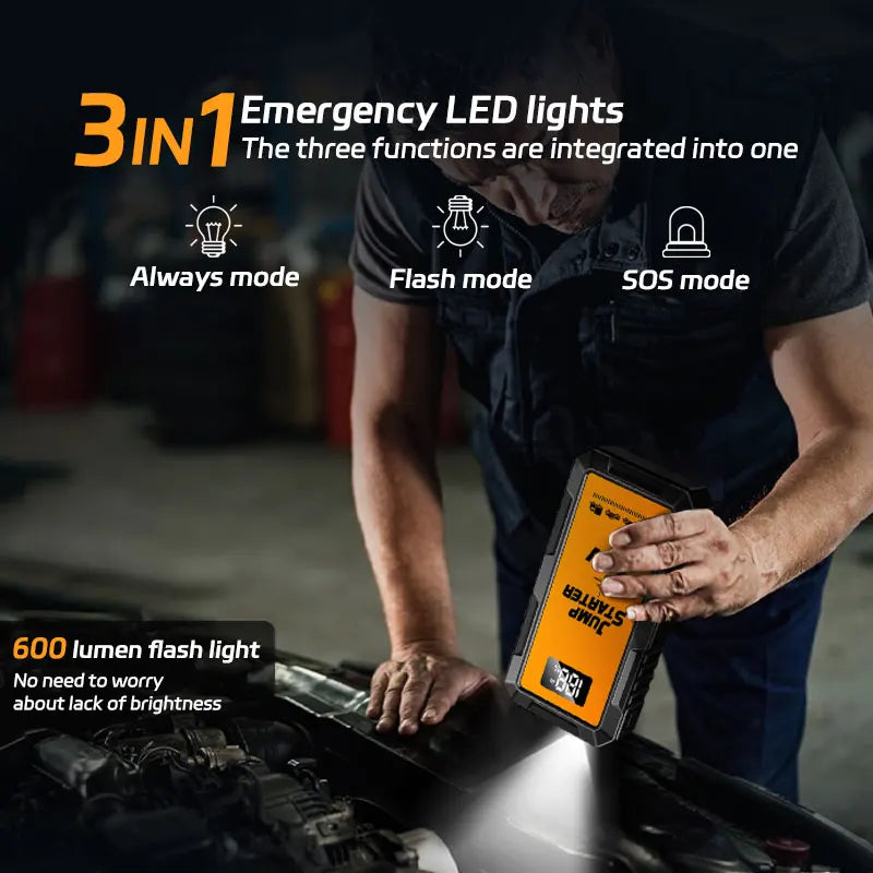 Power Bank 2000A Jump Starter Portable Charger Car Booster 12V Auto Starting Device Emergency Car Battery Starter