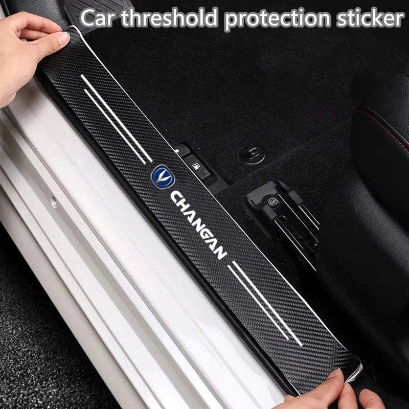 60X7CM Carbon Fiber Car Door Threshold Protective Sticker for changan CS75 PLUS CS95 CS35 alsvin CS15 CS55 Eado