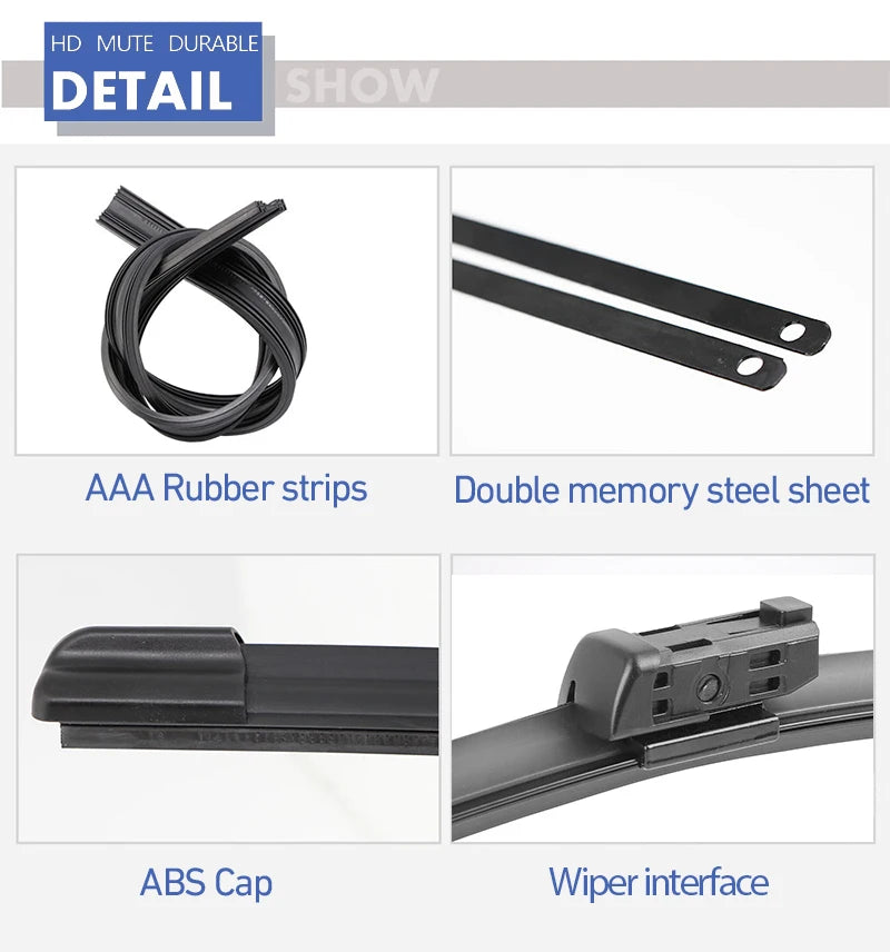 Front Rear Wiper Blades Set For Changan CS95 2017 - 2022 Windshield Windscreen Brushes Accessories Rubber Refills 2018 2019 2020