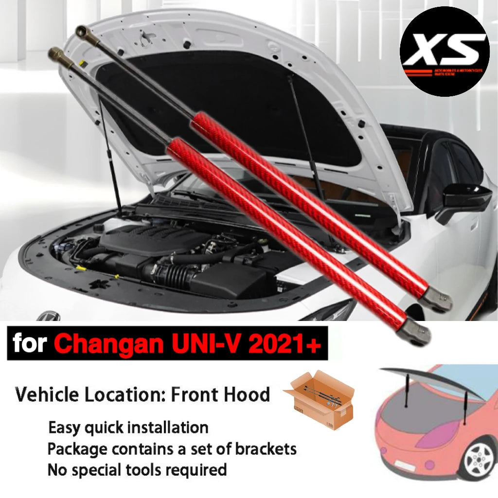 Hood Struts Kit For Changan UNI-V 2021-2025 Front Bonnet Modify Lift Support Damper Shock Absorber Prop Rod Pistons Cylinders