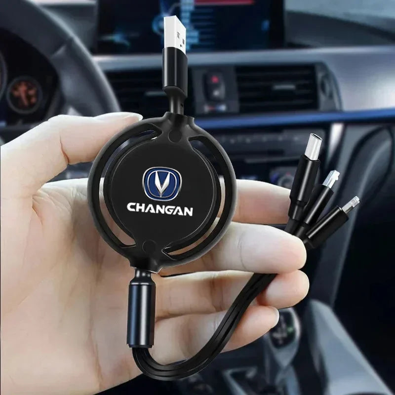 Fast Charing Data Cable 100W Multifunctional 3 in 1 Data Cord For Changan X5 X7 CX70 CS55 CS75 Car Accessories
