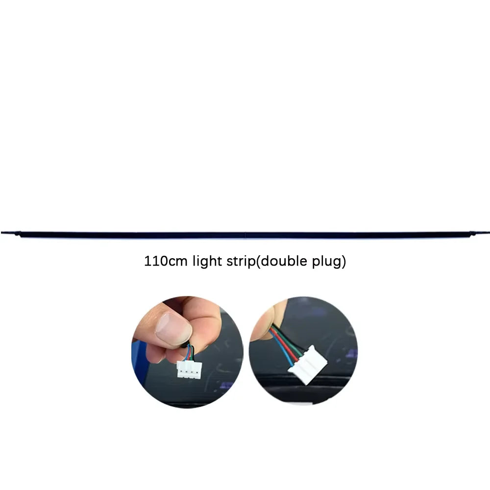 35/75/110cm RGB 64 Colors Acrylic Strip Car LED Ambient Light Parts Replacement Accessories (4 wires 4 pins)