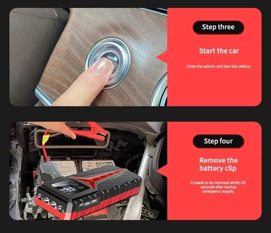 Car Jump Starter 8000A Battery Charger 298000mAh Emergency Power Bank Booster for 12V Gas and Diesel Vehicles