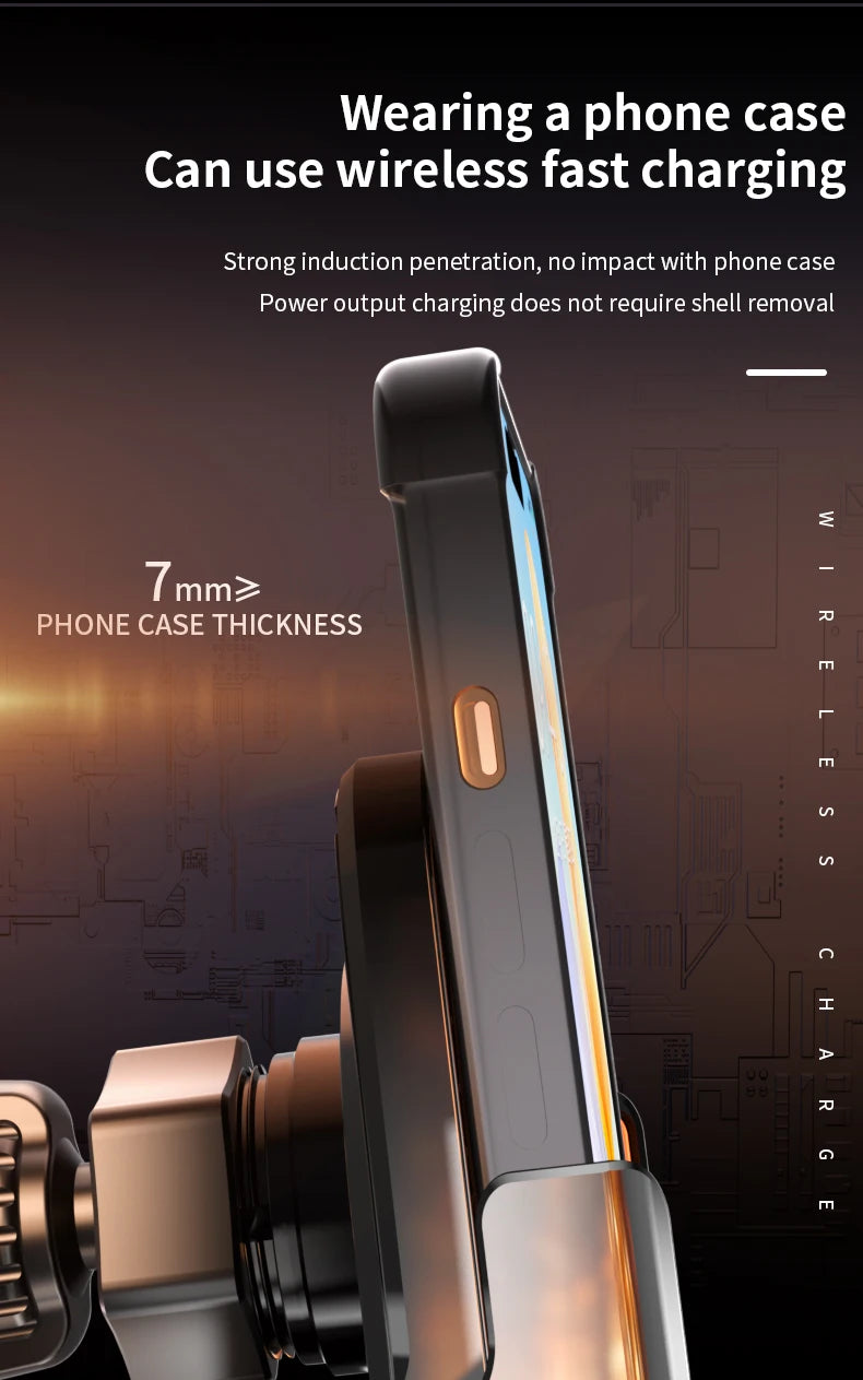 66W Wireless Fast Charger Mobile Phone Holder Air Vent Car Mount Charging Stand For IPhone 14 13 12 11 X Pro Max Xiaomi Samsung