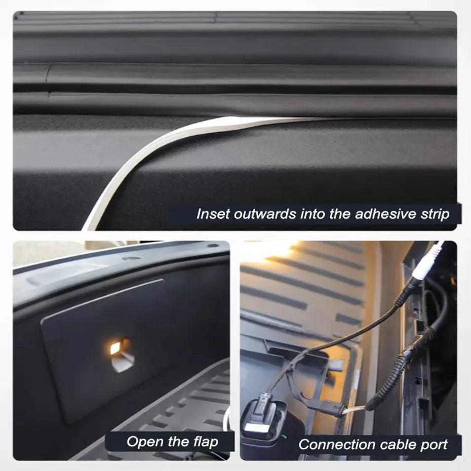 Flexible LED Ambient Light Strip 5m DC12V for Tesla Model Y 3 S After Trunk Frunk Silicone Interior Car Decorative Lamp DIY Lamp