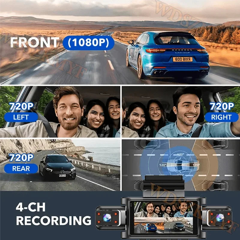 360° Car Camera 3/4Lens 1080P DashCam WIFI Car DVR Car recording Front Left right Rear View Camera Car Accessories 24H Hardware