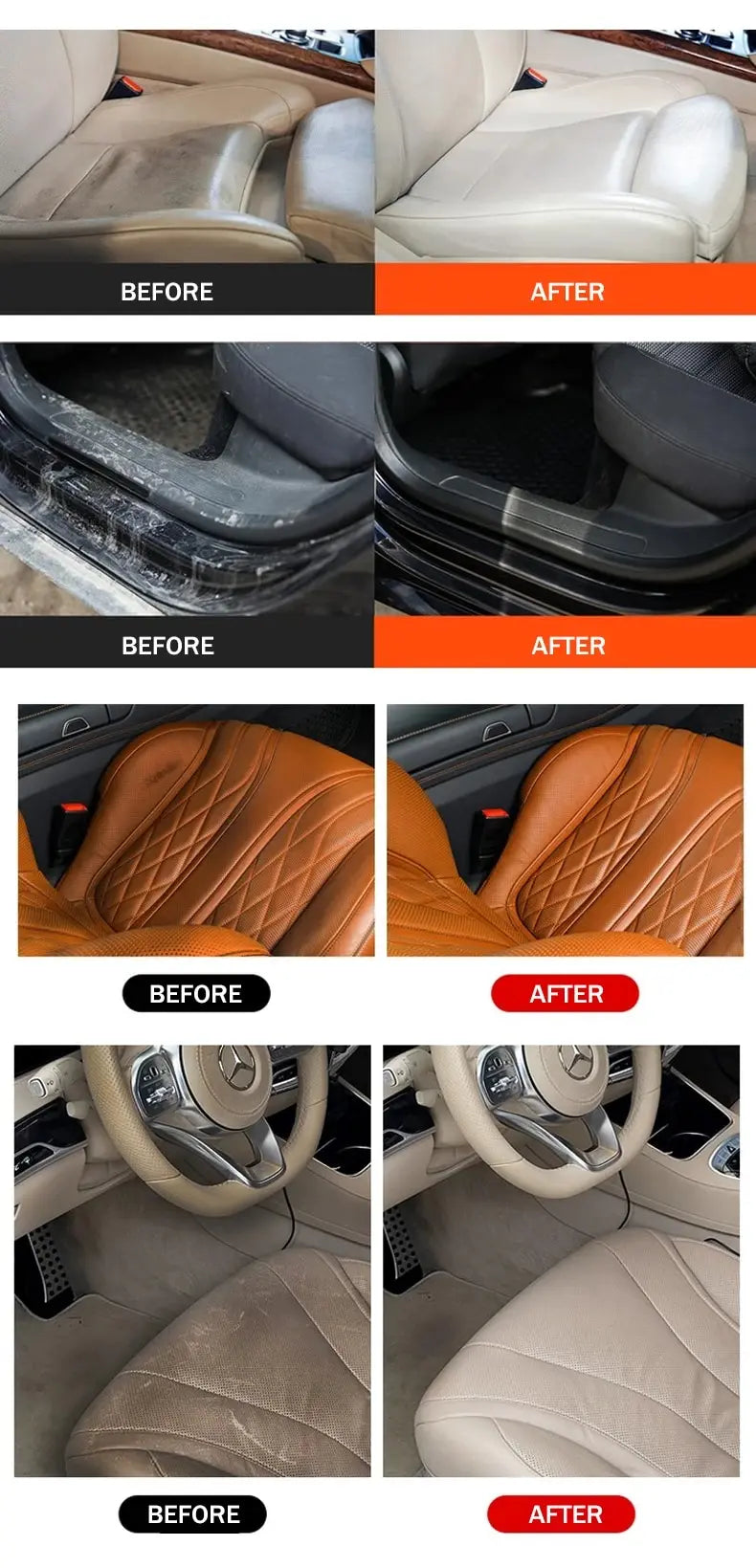 Interior Cleaner Water-free Foam Spray For Plastic Trim Leather Seat Fabric Top Carpet Stain Cleaning Solution JB-XPCS 21