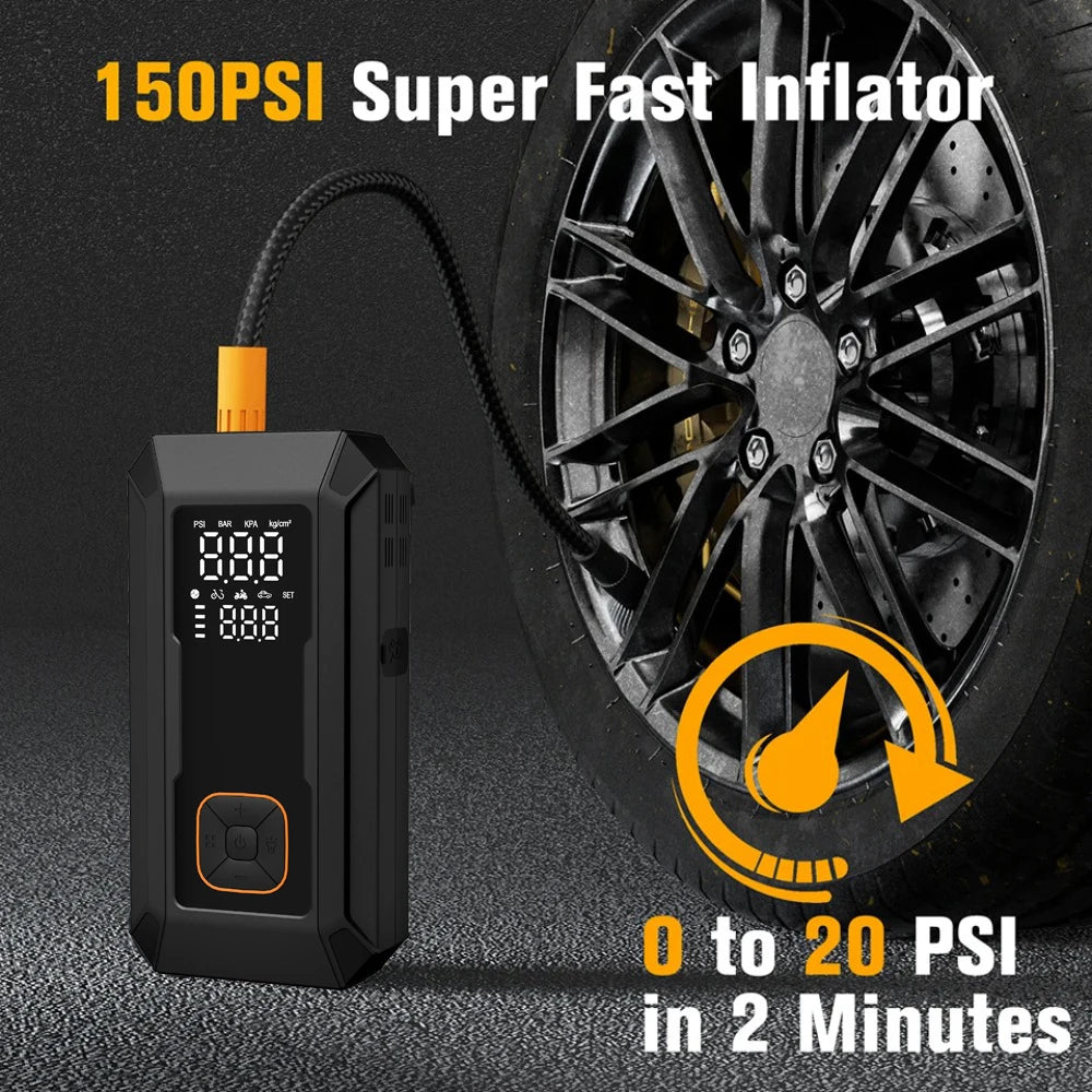 YINGBOOST Car Jump Starter with Air Pump Peak 4000A Auto Battery Booster &150PSI Tire Inflator Jump Starter with Air Compressor