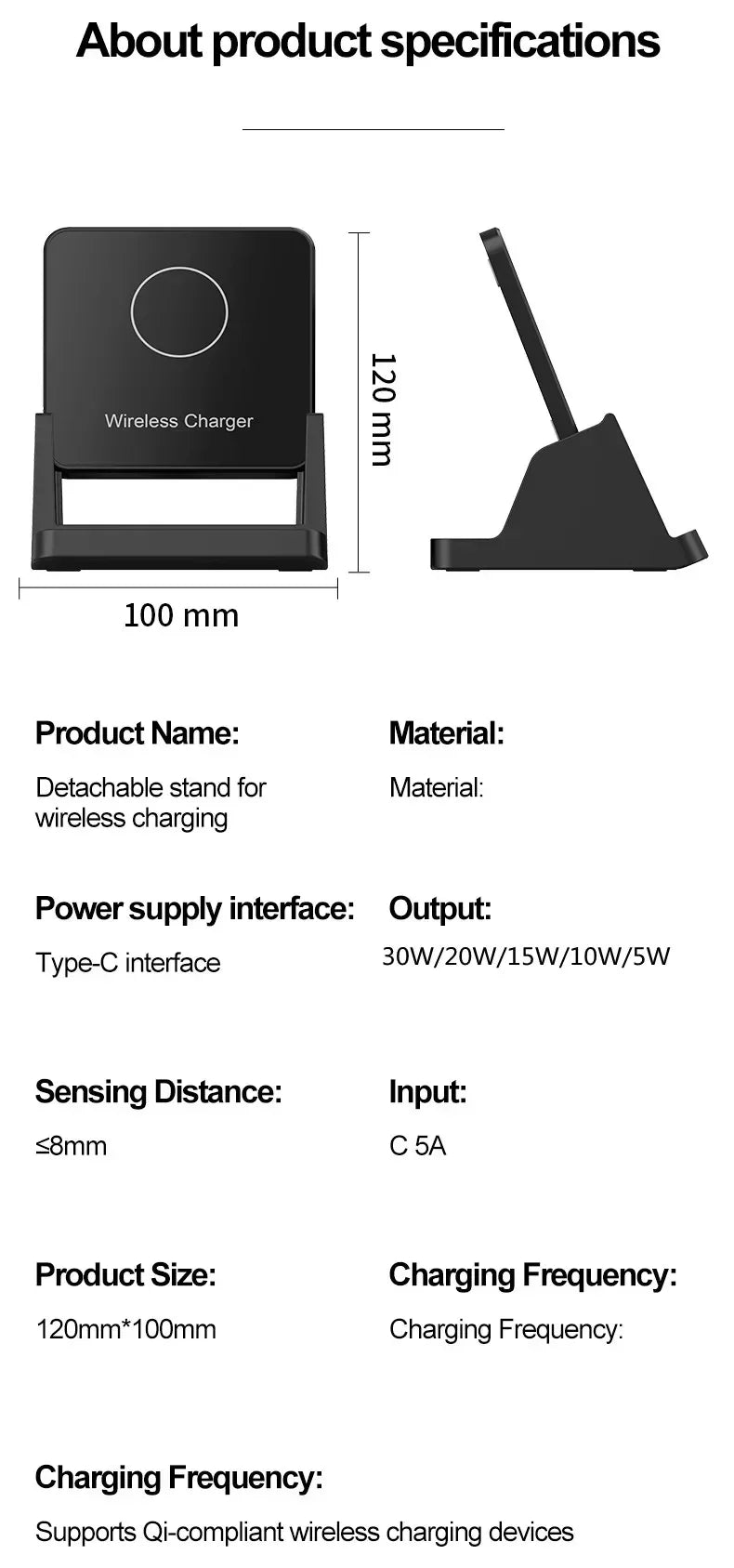 30W Wireless Charger Pad Stand Desktop Ultra-thin Mobile Phone For iPhone 15 14 13 12 Samsung Xiaomi Fast Charging Dock Station