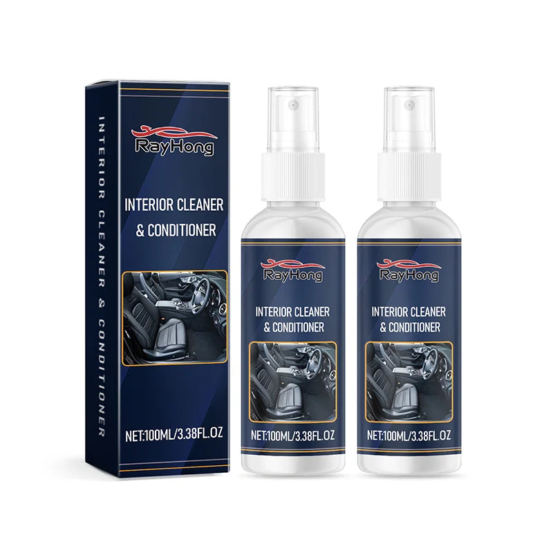 100ml Car Interior Foam Cleaner  Leather Flannel Woven Fabric Dashboard Spray Cleaners Enhances Shine & Prevents Aging