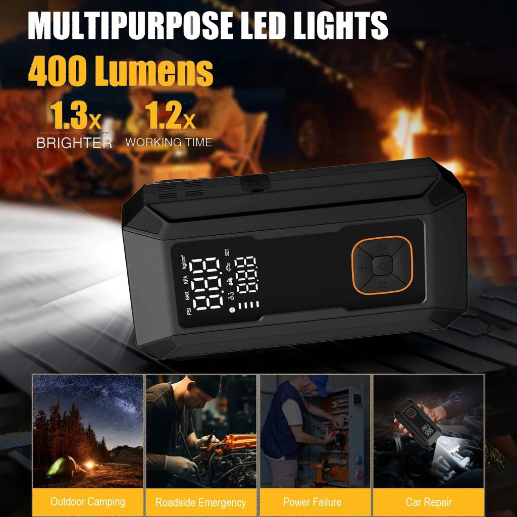 YINGBOOST Car Jump Starter with Air Pump Peak 4000A Auto Battery Booster &150PSI Tire Inflator Jump Starter with Air Compressor