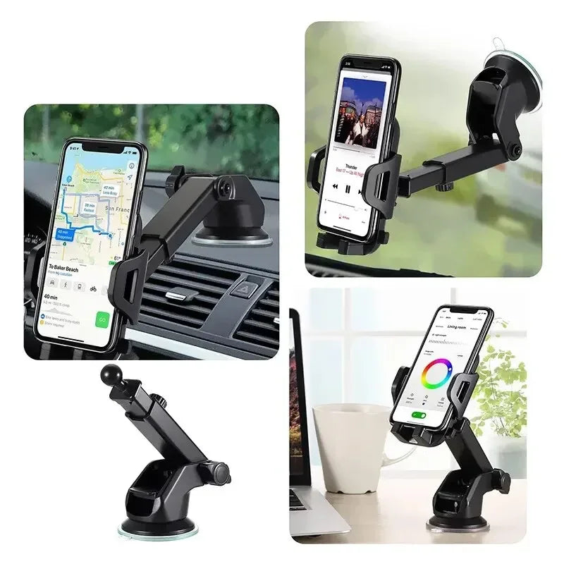 360° Rotatable Stable Car Phone Bracket Universal Windshield Suction Cup & Air Vent Mount Stand Car Phone Holder for Cellphone