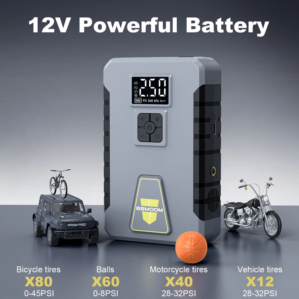 Car Battery Jump Starter Digital Display Portable Car Battery Booster Charger 26800mAh Power Bank Emergency Battery Booster