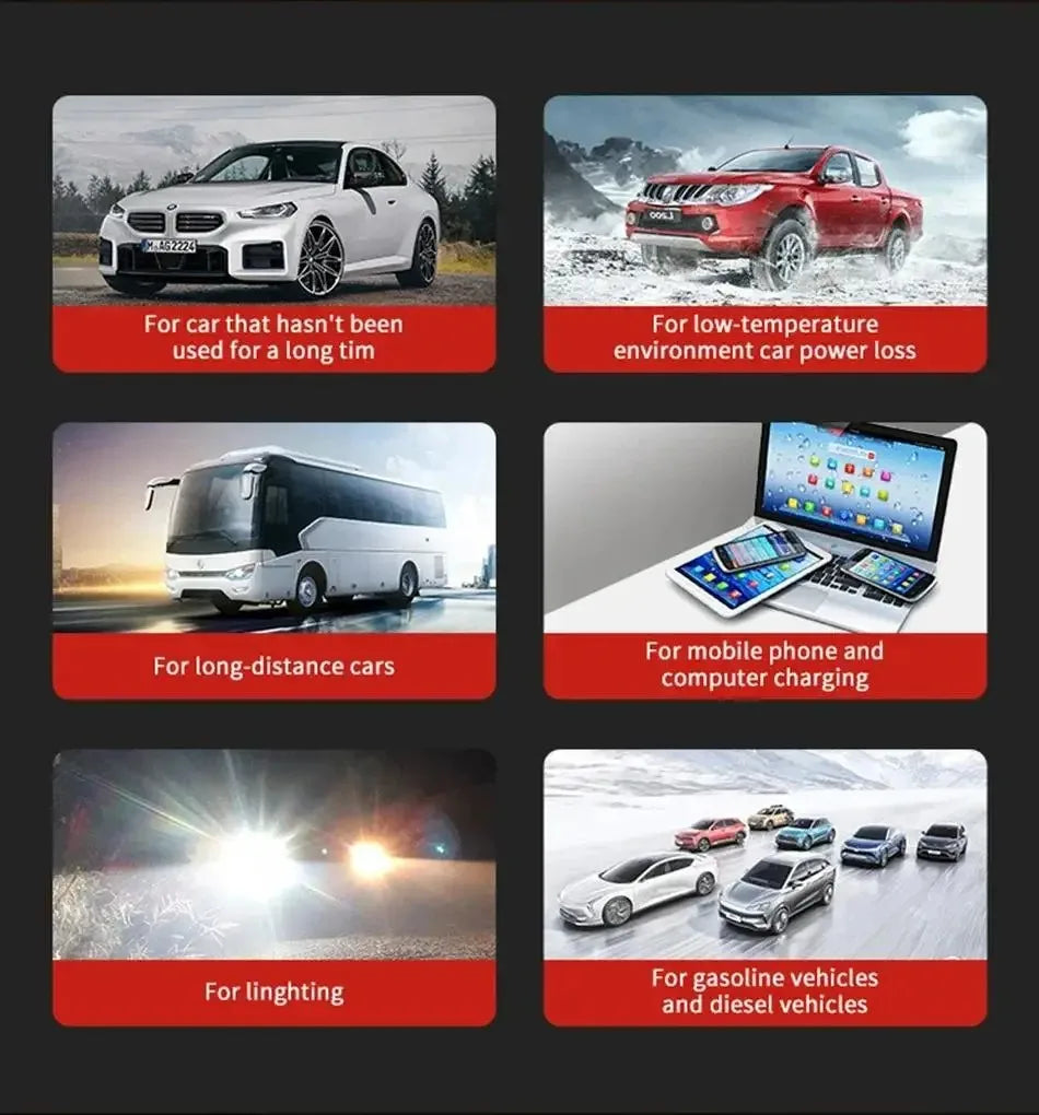 Car Jump Starter 8000A Battery Charger 298000mAh Emergency Power Bank Booster for 12V Gas and Diesel Vehicles