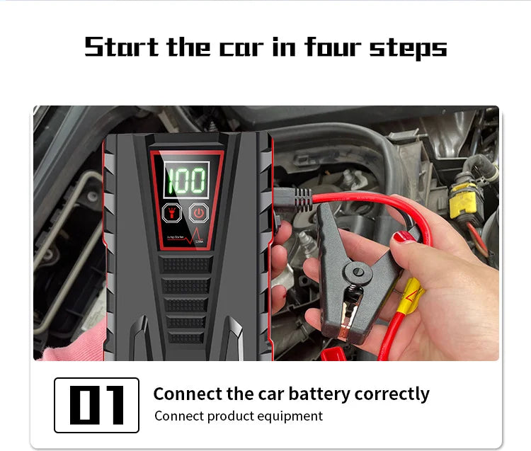 2025 New 99800mAh 5000A Car Jump Starter | 12V for Petrol/Diesel | Power Bank /Smart Protection