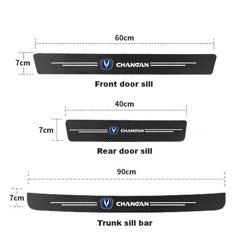 Car Door Threshold Scuff Plate For Changan CS75 PLUS CS95 CS35 alsvin CS15 55 Carbon Fiber Trunk Rear Bumper Sticker Accessories